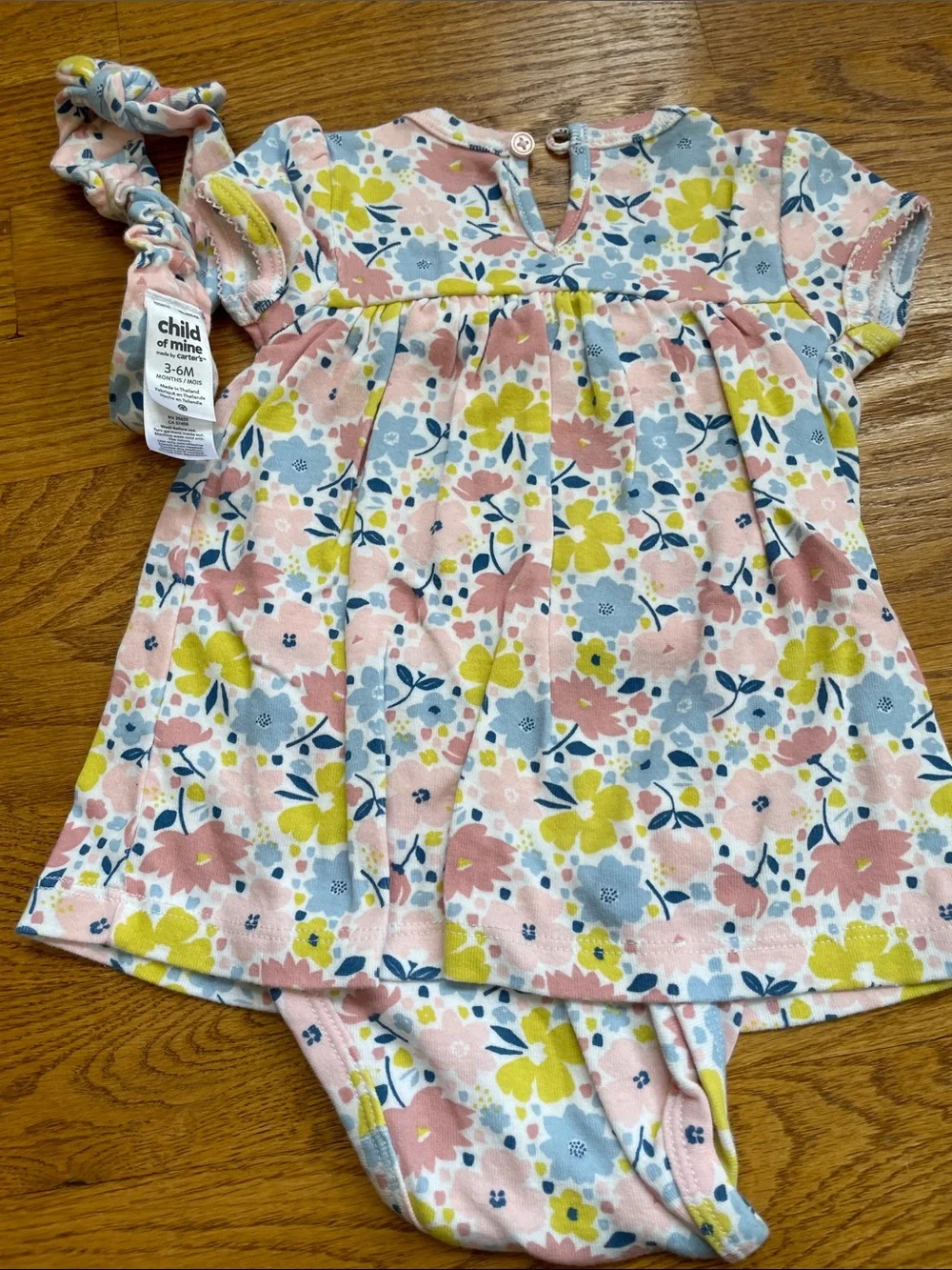 Pink Floral Dress with Matching Headband